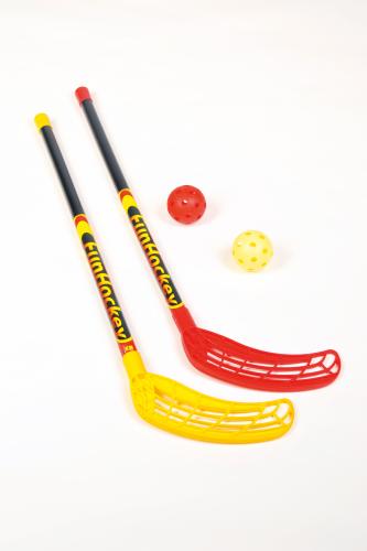Hockeyschl�ger l=85cm - Auswahl: Hockeyschl�ger 2er Set + 2 B�lle