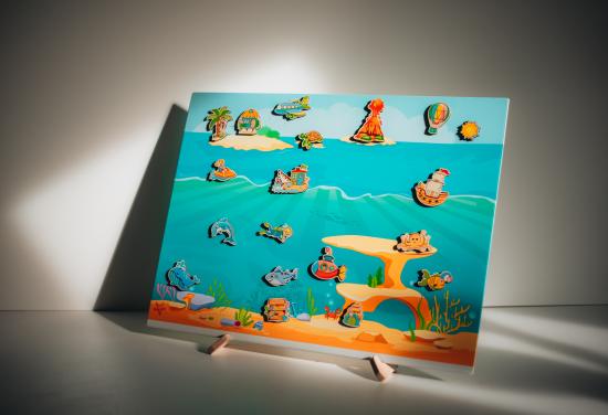 Mega-Magnettafel & Figuren - Thema: Meer