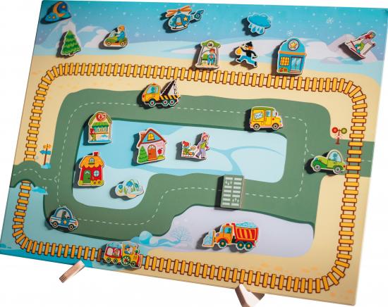 Mega-Magnettafel & Figuren - Thema: Winter