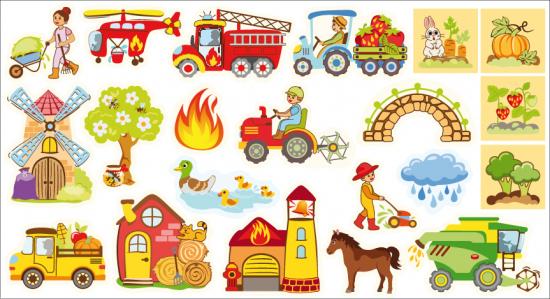 Figuren f�r Magnettafel - Thema: auf dem Land