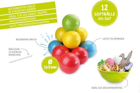 Super-Softball, 12er Set bunt